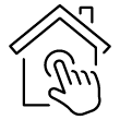 clickable house line icon