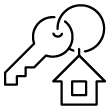 house and key line icon
